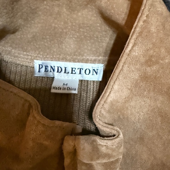 Pendleton Tan Suede Women’s Jacket with Knit Collar- Size Medium - Picture 4 of 6